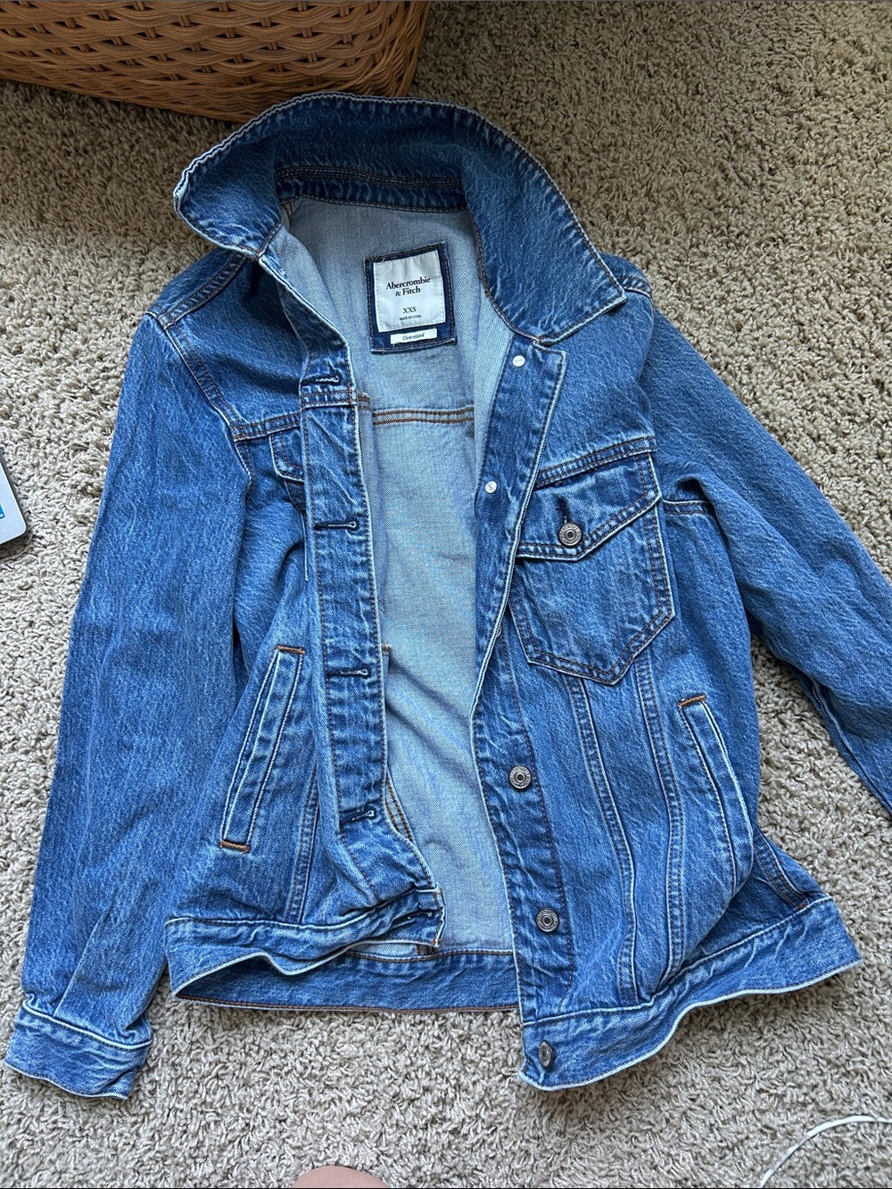 Abercrombie & Fitch Medium Blue Denim Trucker Jacket